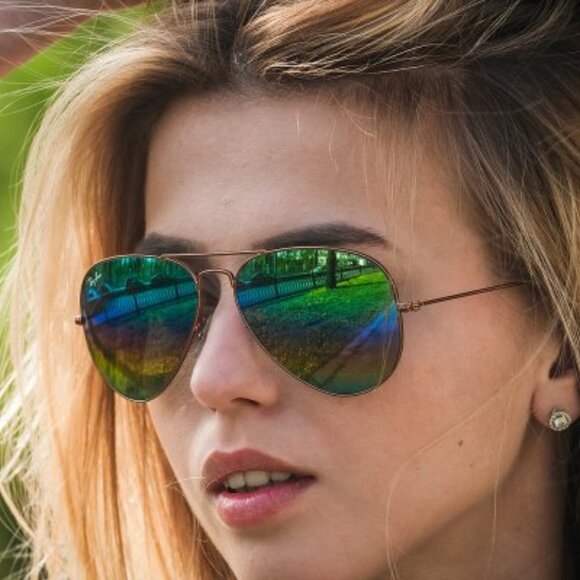 Ray-Ban RB3025 9018/C3 Bronze Frame Rainbow Mirror Glass Lens Aviator Sunglasses main image 16